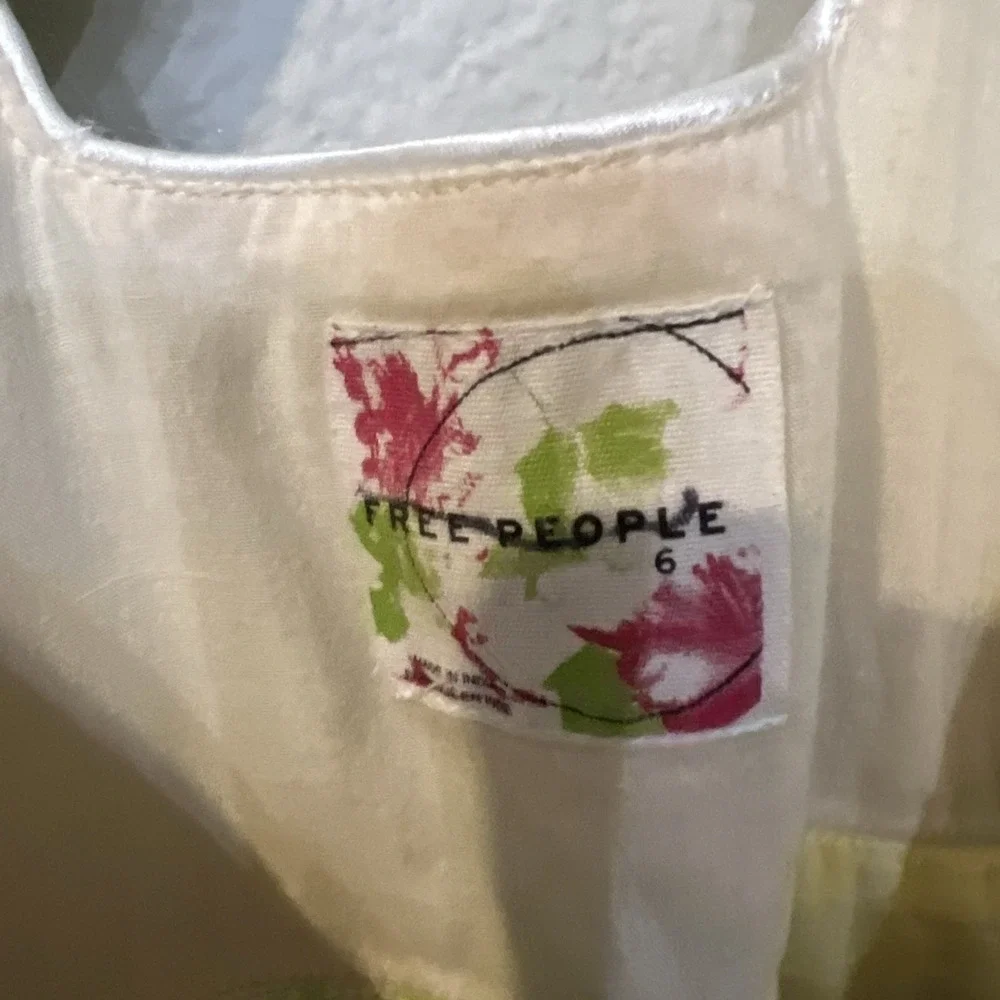 Free People YELLOW/GREEN Floral Sundress Summer Dress SIZE 6